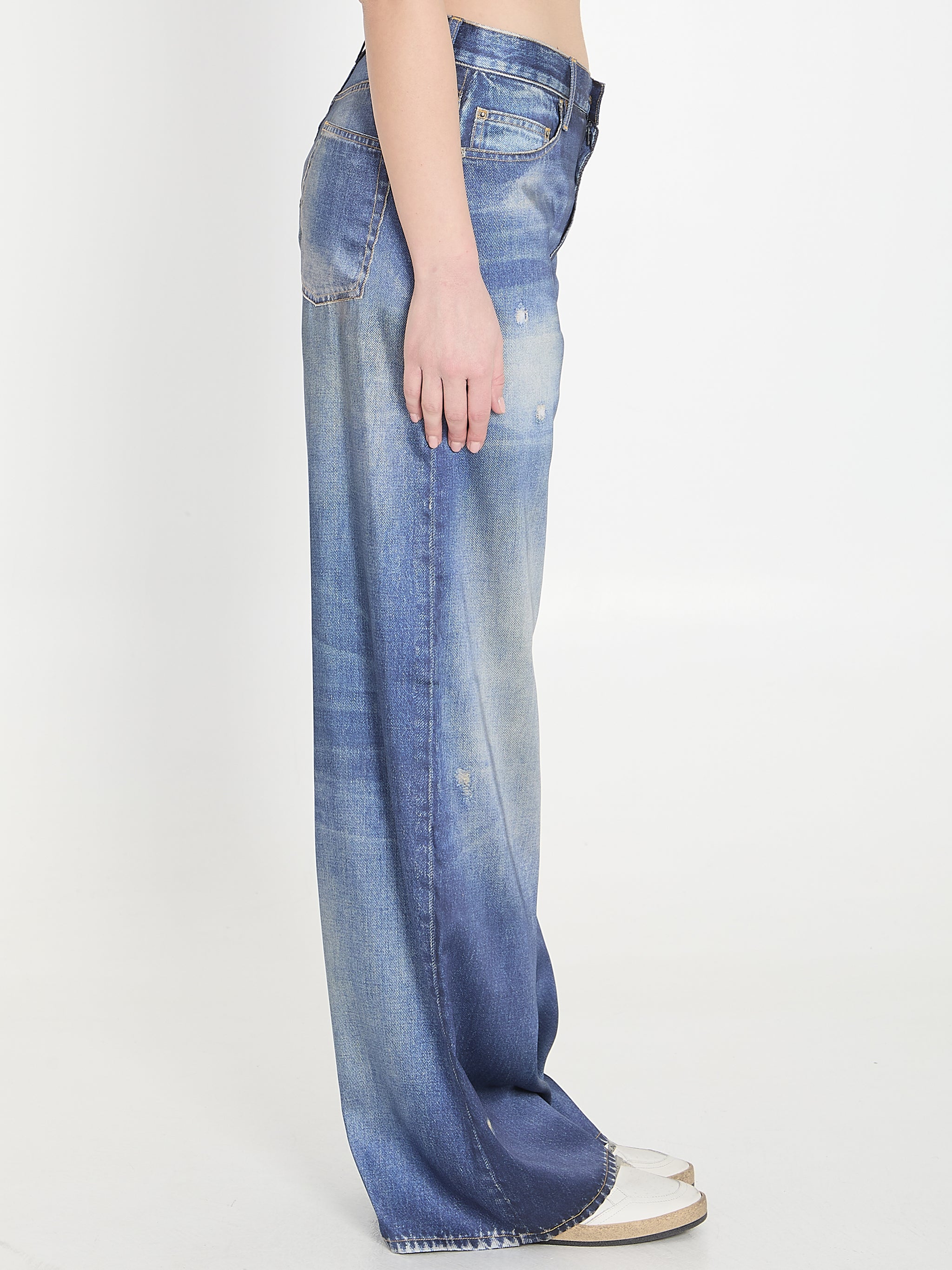 printed pants jeans effect