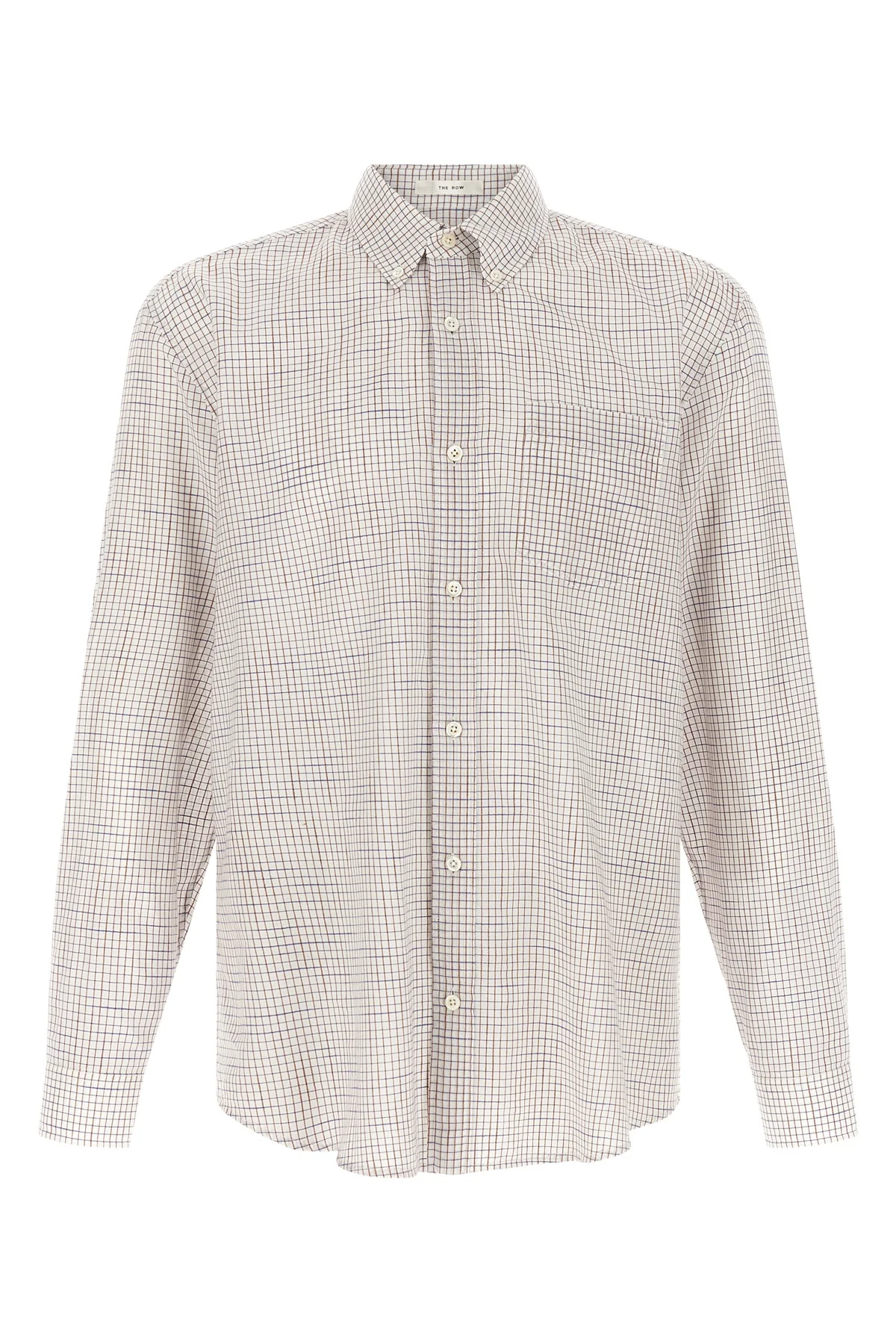 THE ROW M pompeo checked cotton chambray shirt