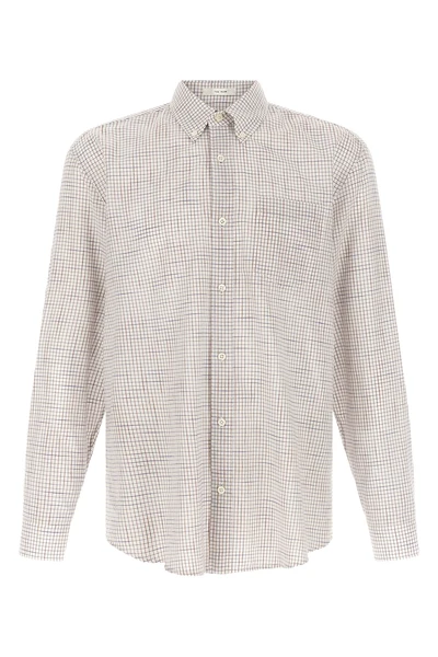 pompeo checked cotton chambray shirt