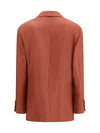 single-breasted linen blazer