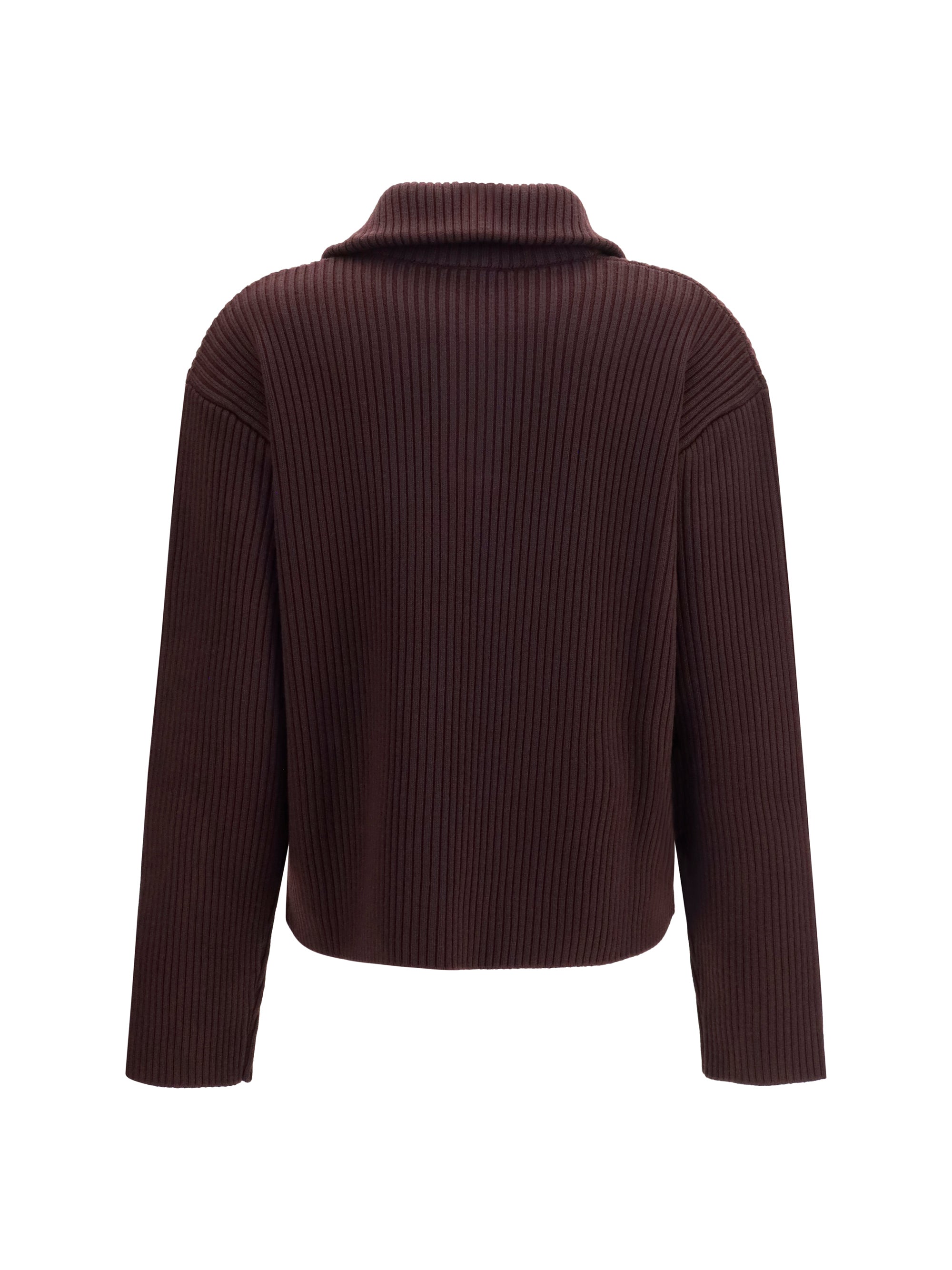 ribbed zip sweater