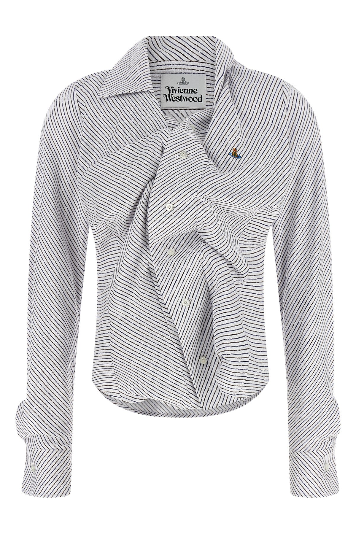 VIVIENNE WESTWOOD 38 drunken two-tone striped cotton terry shirt