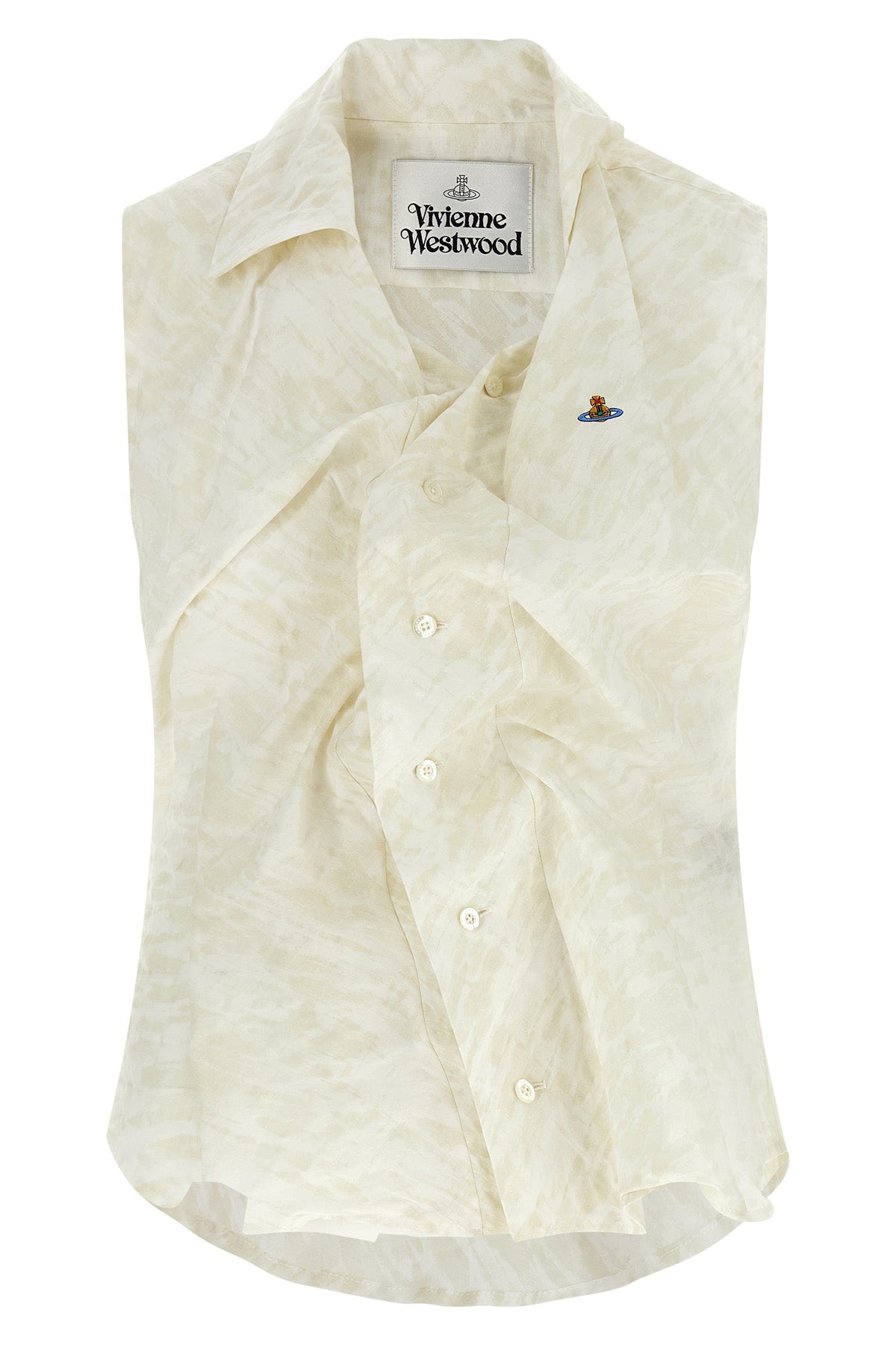 VIVIENNE WESTWOOD 38 drunken shirt in embossed cotton poplin