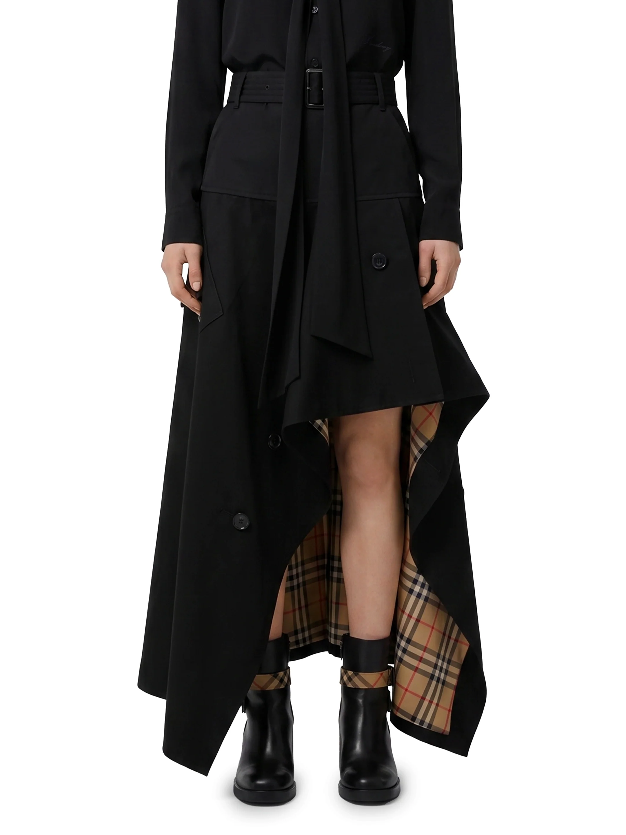 BURBERRY 6 asymmetric midi trench skirt