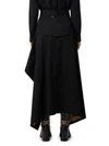 asymmetric midi trench skirt