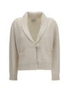 wool and cashmere english rib cardigan