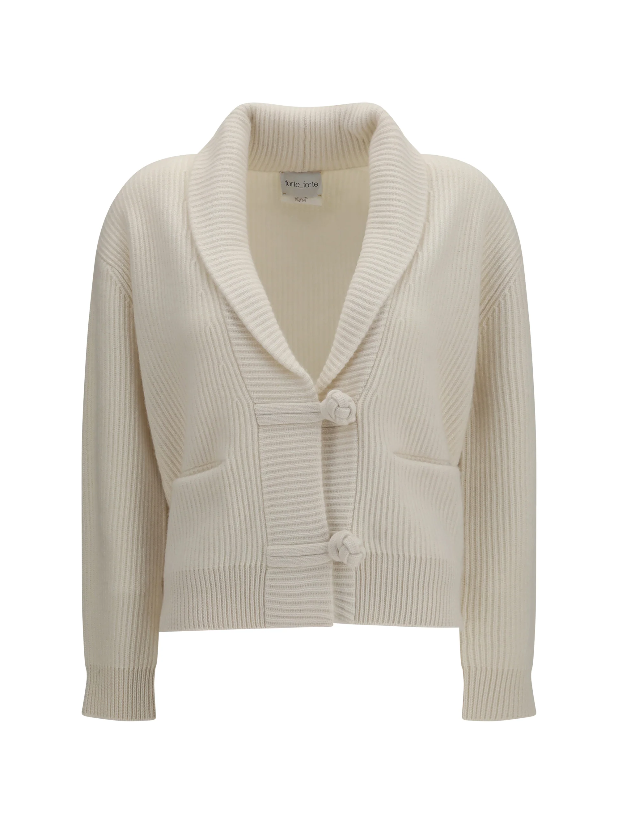 wool and cashmere english rib cardigan