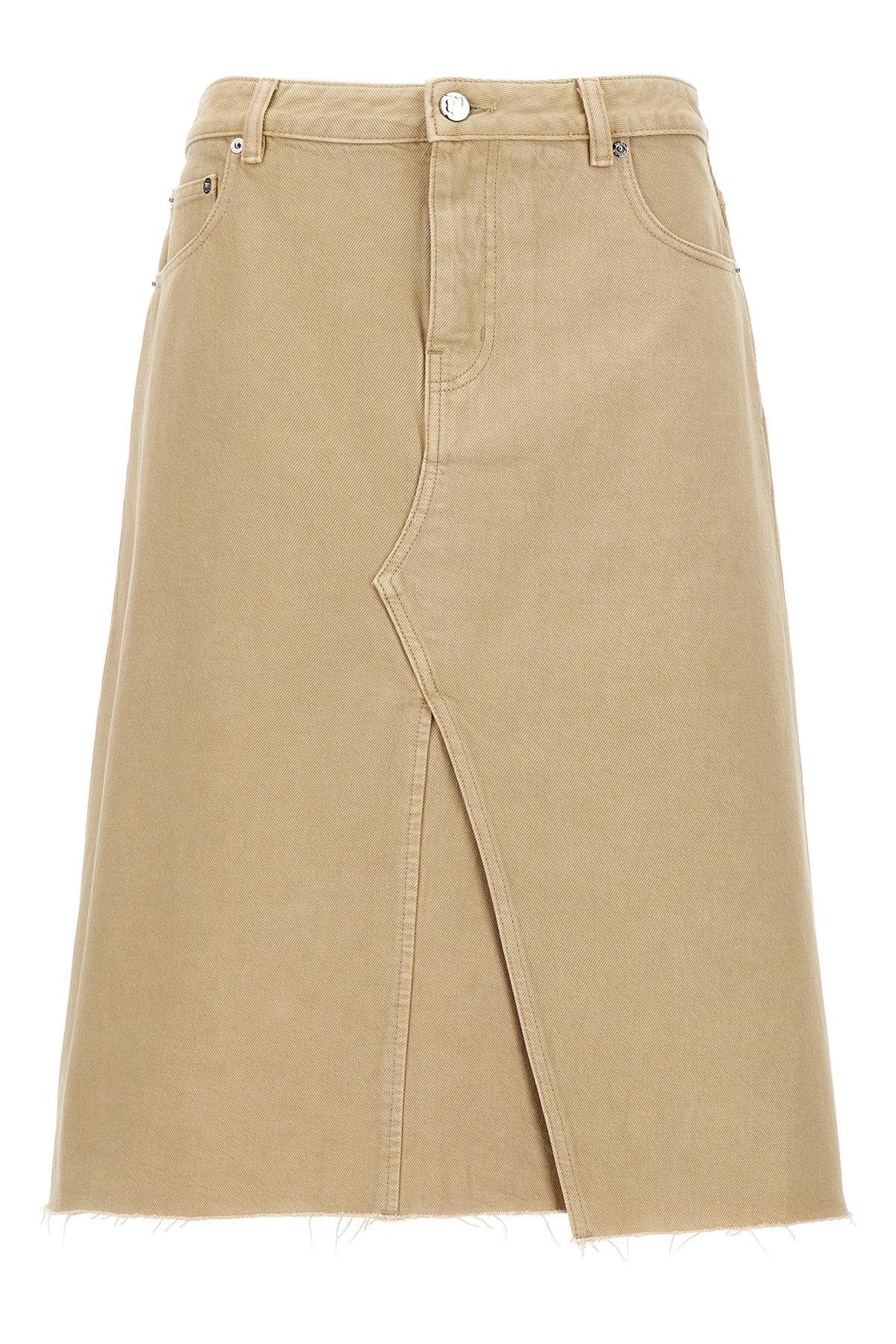 TORY BURCH 2 deconstructed midi cotton denim skirt