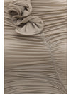 draped high-neck dress