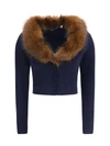 knit and faux fur cardigan