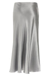 midi skirt in silk-effect satin fabric