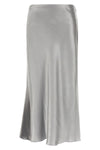 midi skirt in silk-effect satin fabric