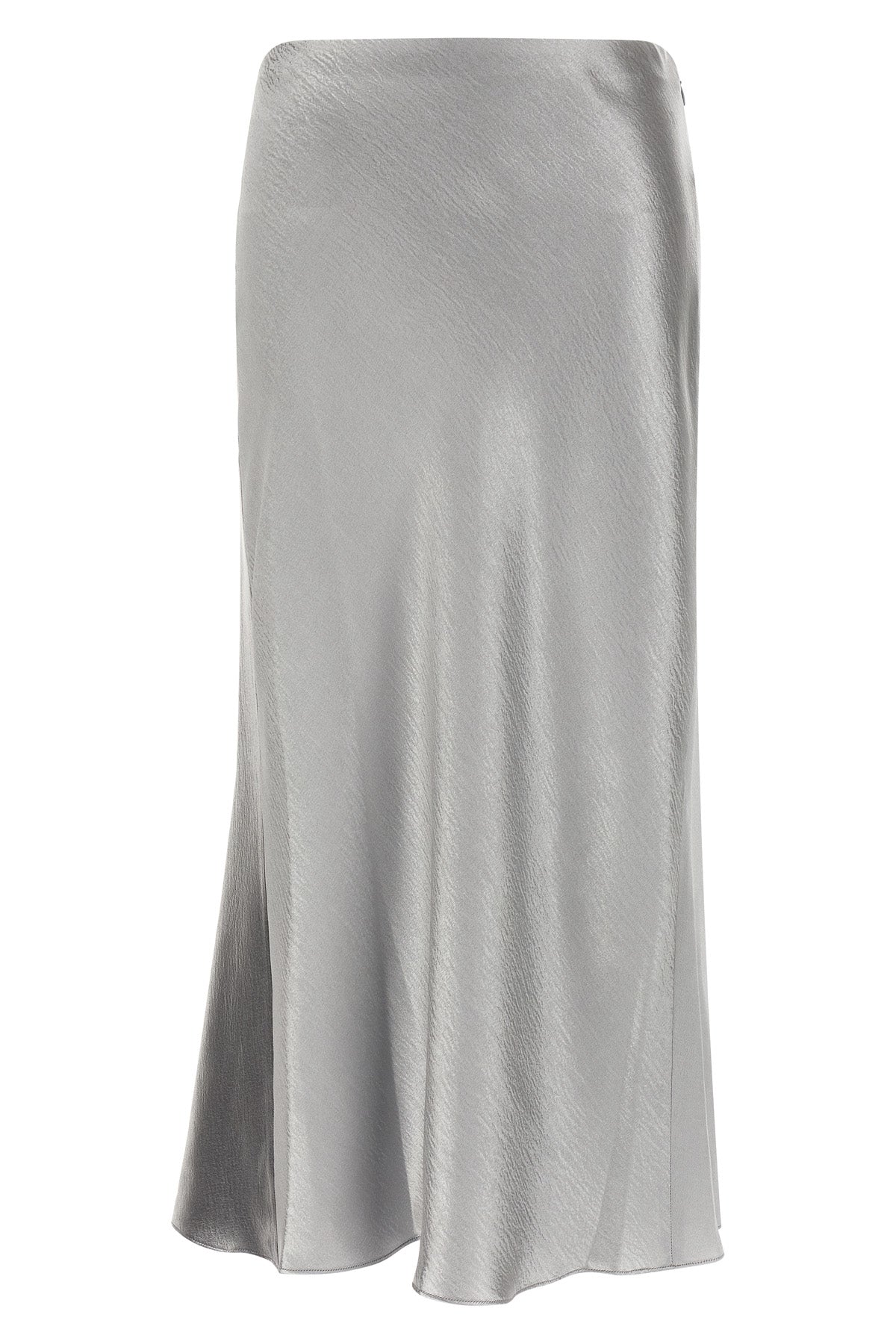 midi skirt in silk-effect satin fabric