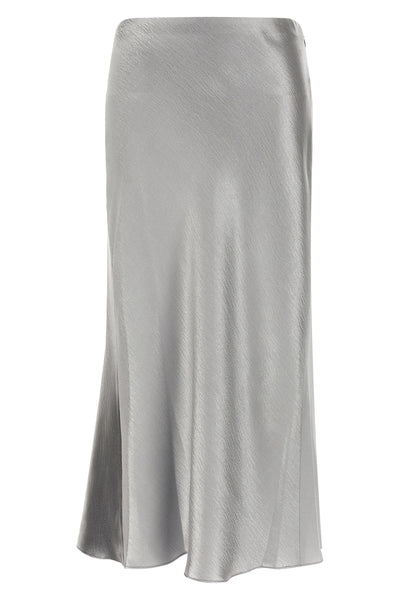 midi skirt in silk-effect satin fabric