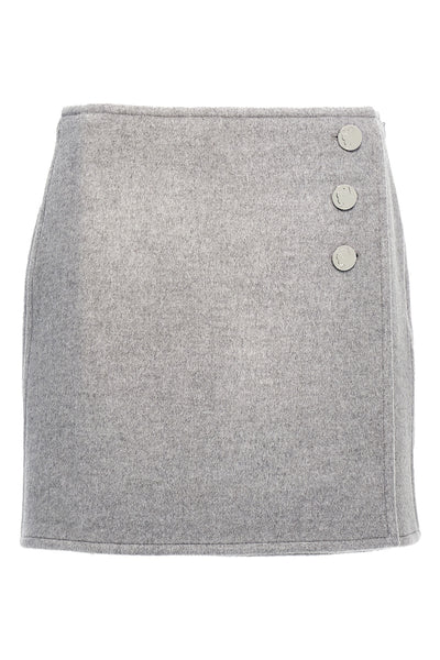 t monogram wool cloth skirt