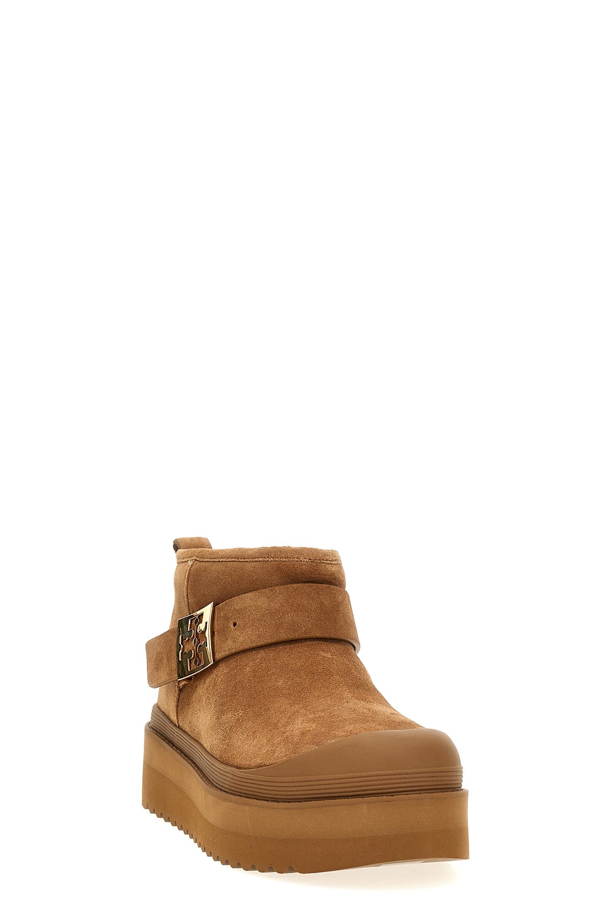 TORY BURCH 11 mellow shearling platform suede ankle boots lined