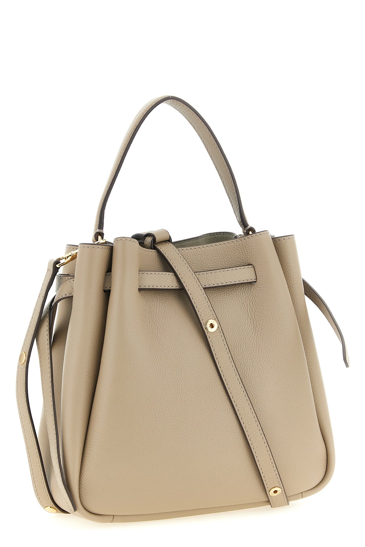 TORY BURCH OS romy bucket bag in fine hammered leather