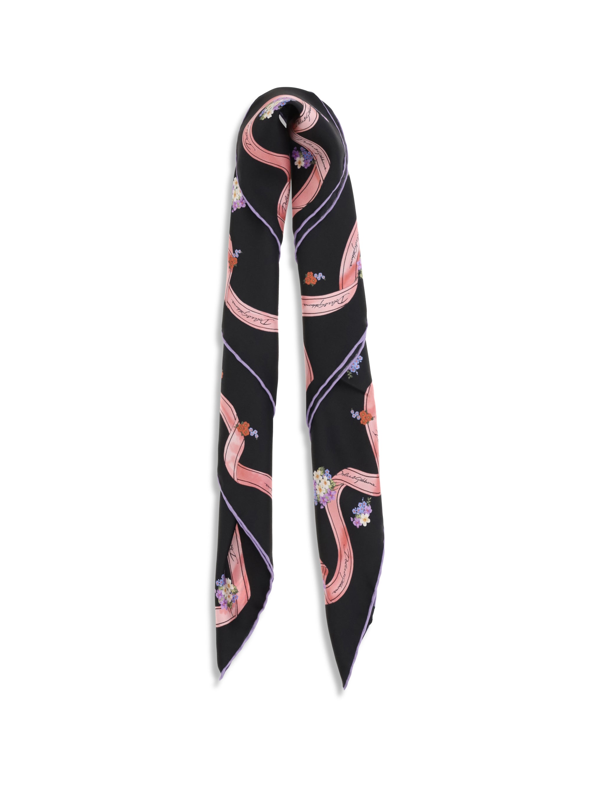 DOLCE amp; GABBANA OS silk scarf with floral print