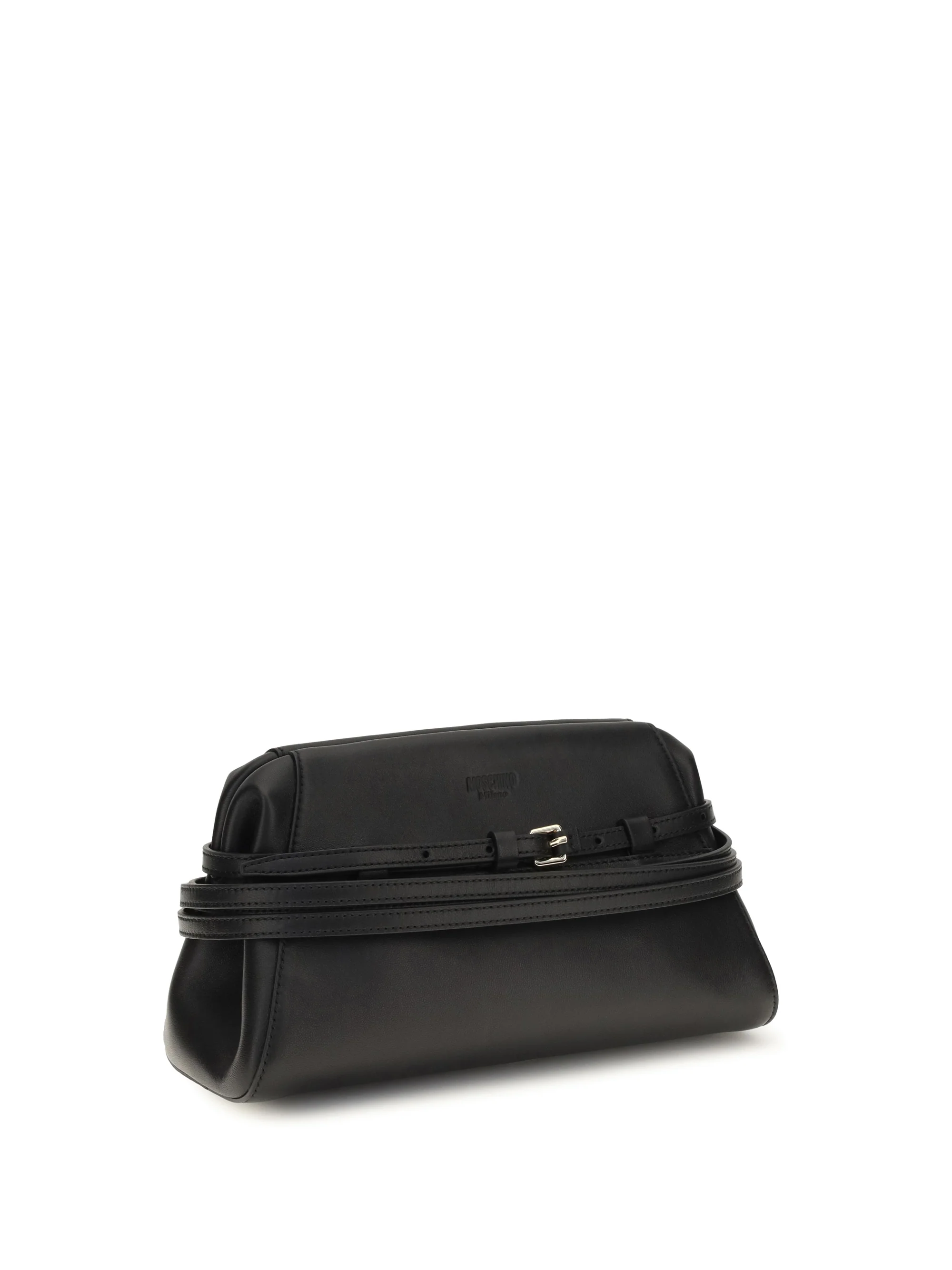 MOSCHINO OS belt-detail clutch 