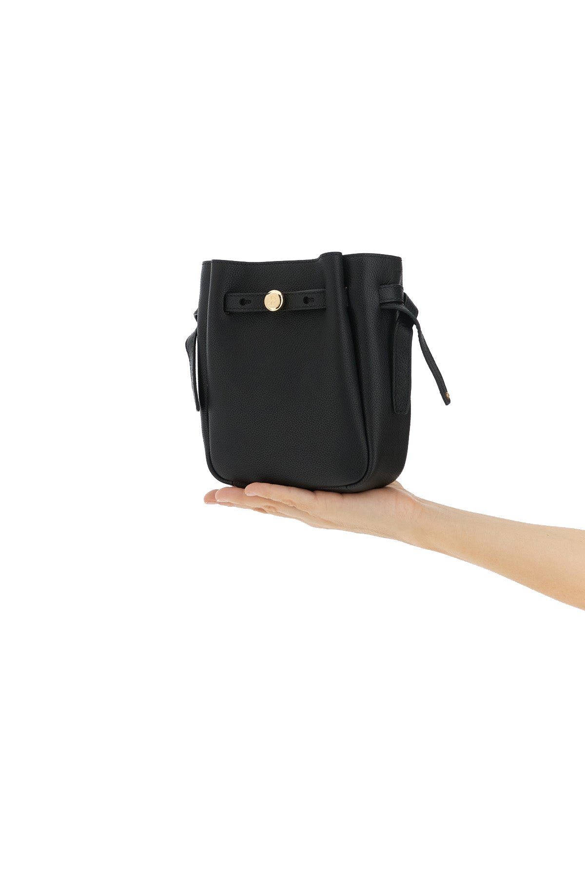 TORY BURCH OS romy bucket bag in fine hammered leather
