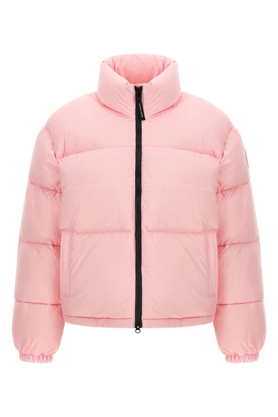 the fallon canada goose down jacket redefines outerwear volumes through a croppe