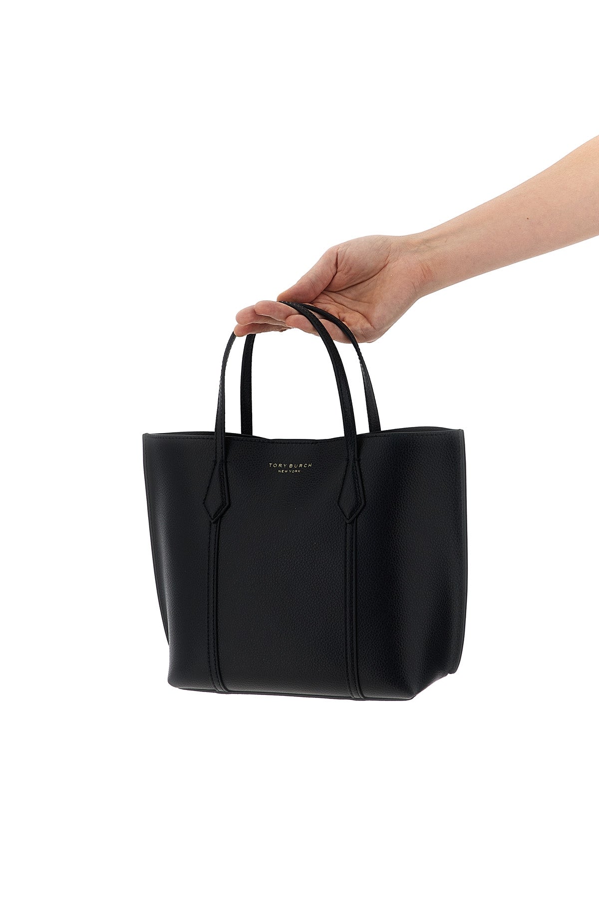 TORY BURCH OS small perry shopping bag in fine italian hammered leather