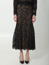 black lace midi skirt