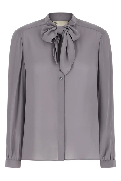 georgette bow viscose blouse