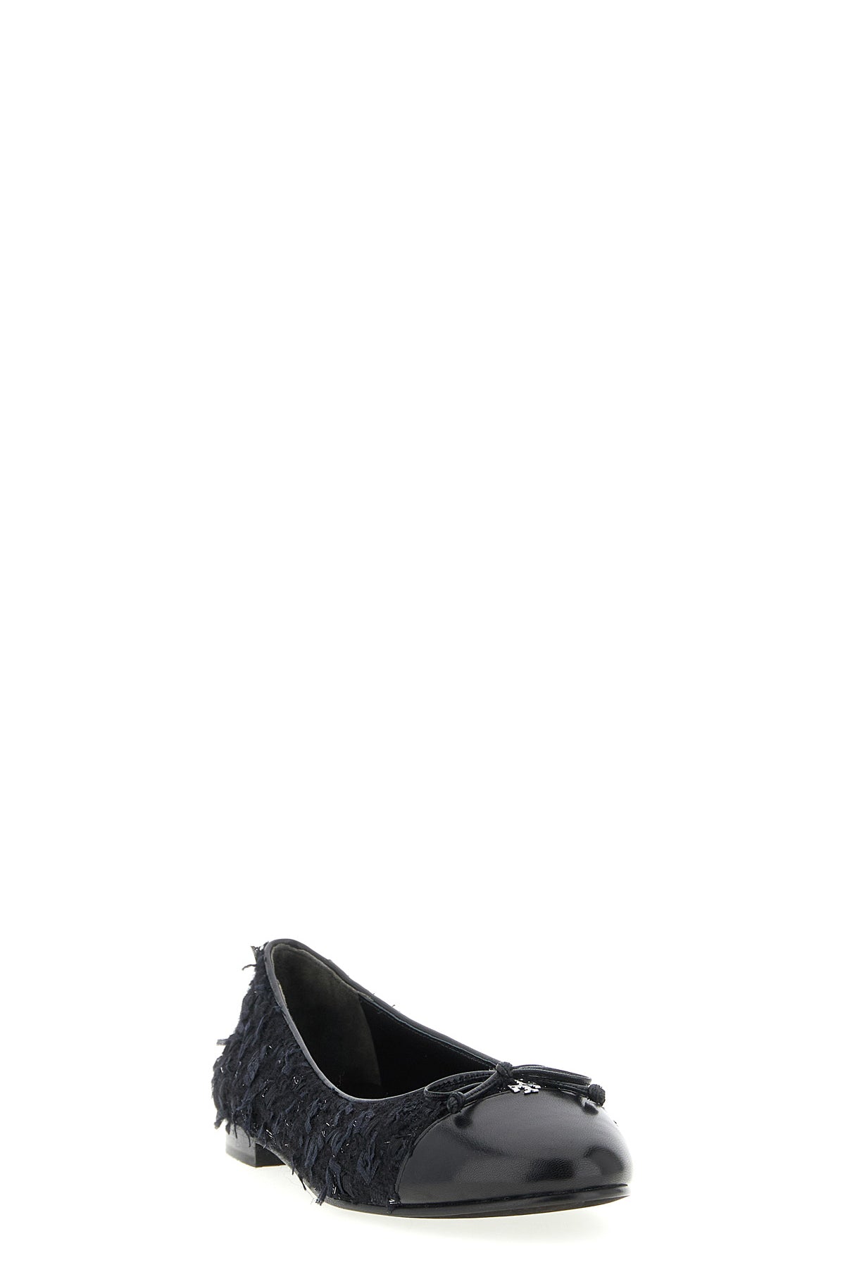 TORY BURCH 9 cap-toe bouclé tweed ballet flats