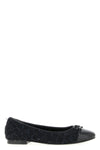 cap-toe bouclé tweed ballet flats