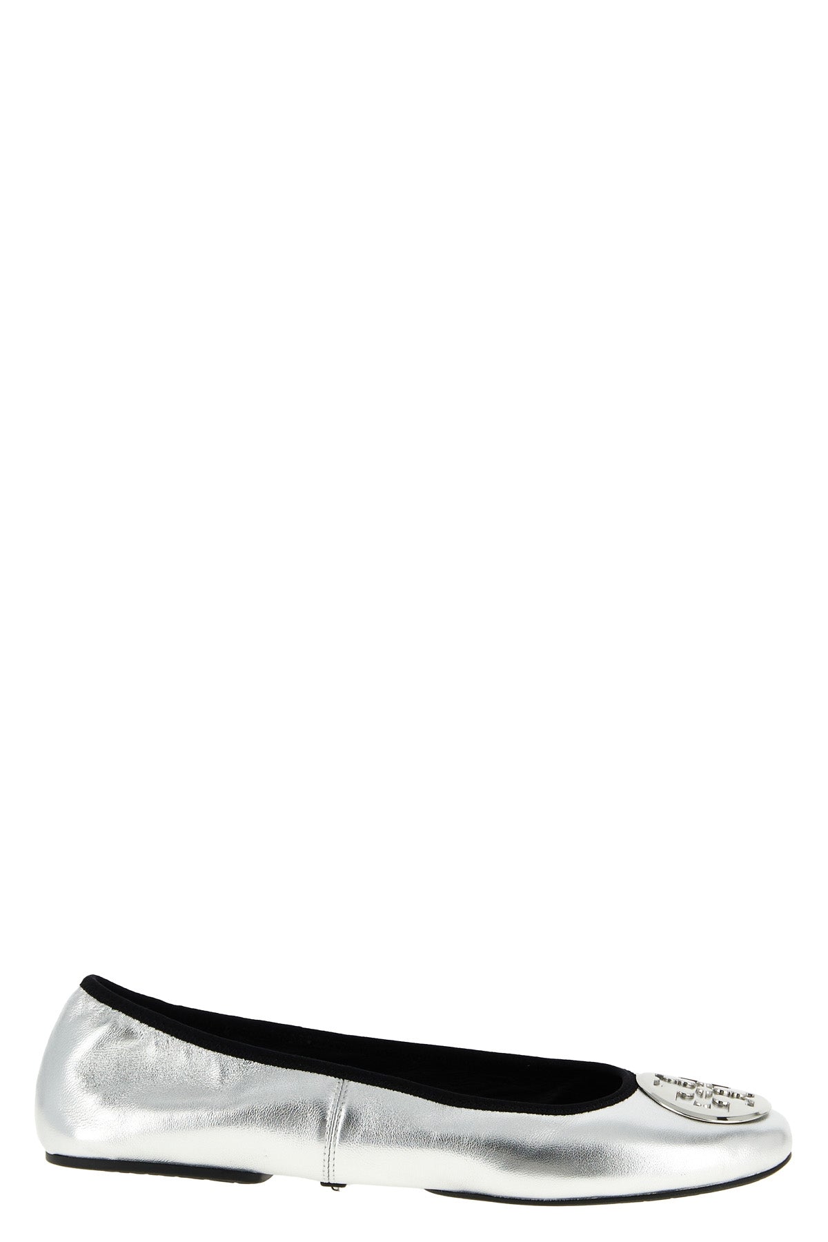 reva travel ballet flats in metallic leather