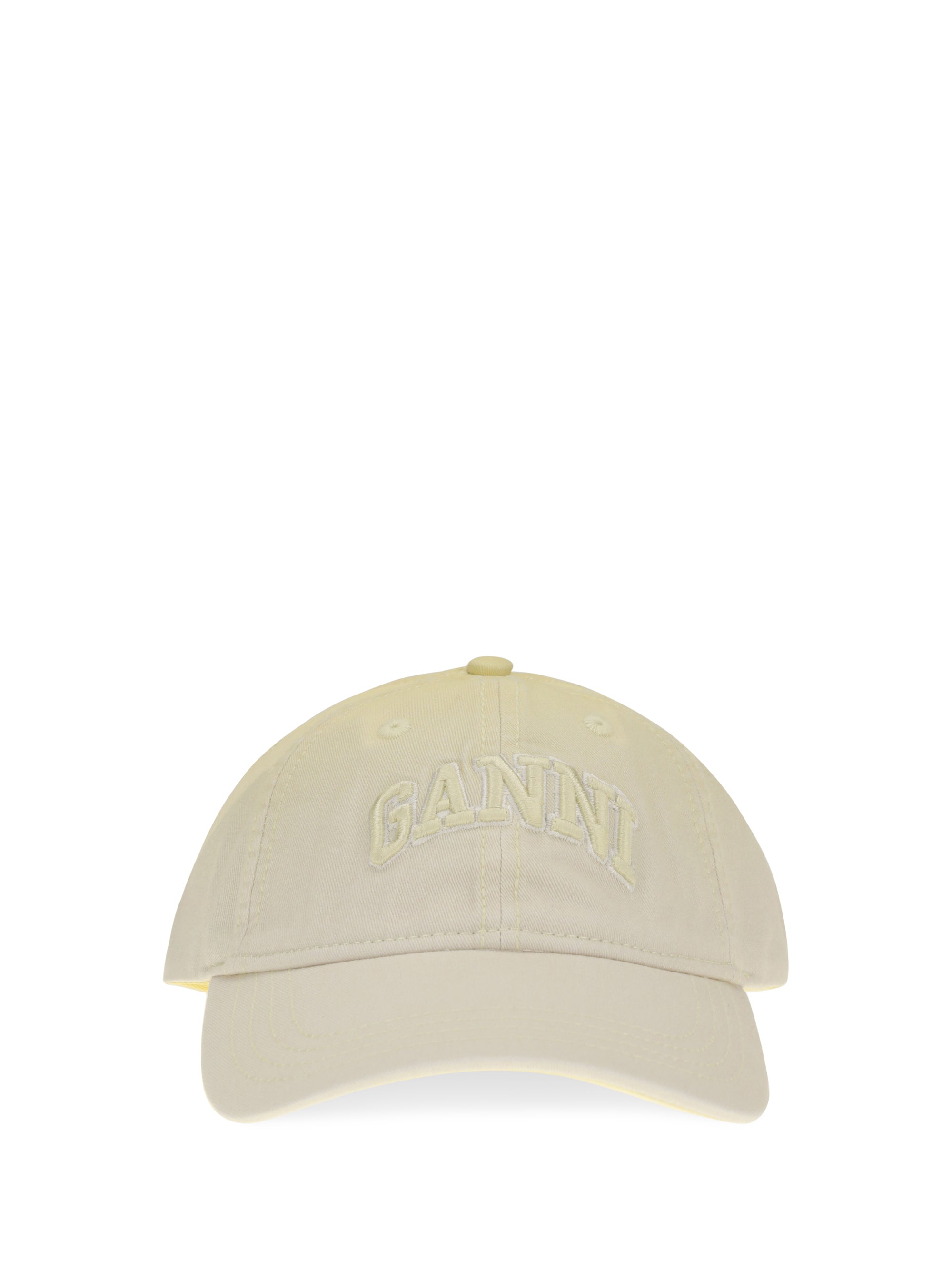 GANNI OS cotton logo baseball cap