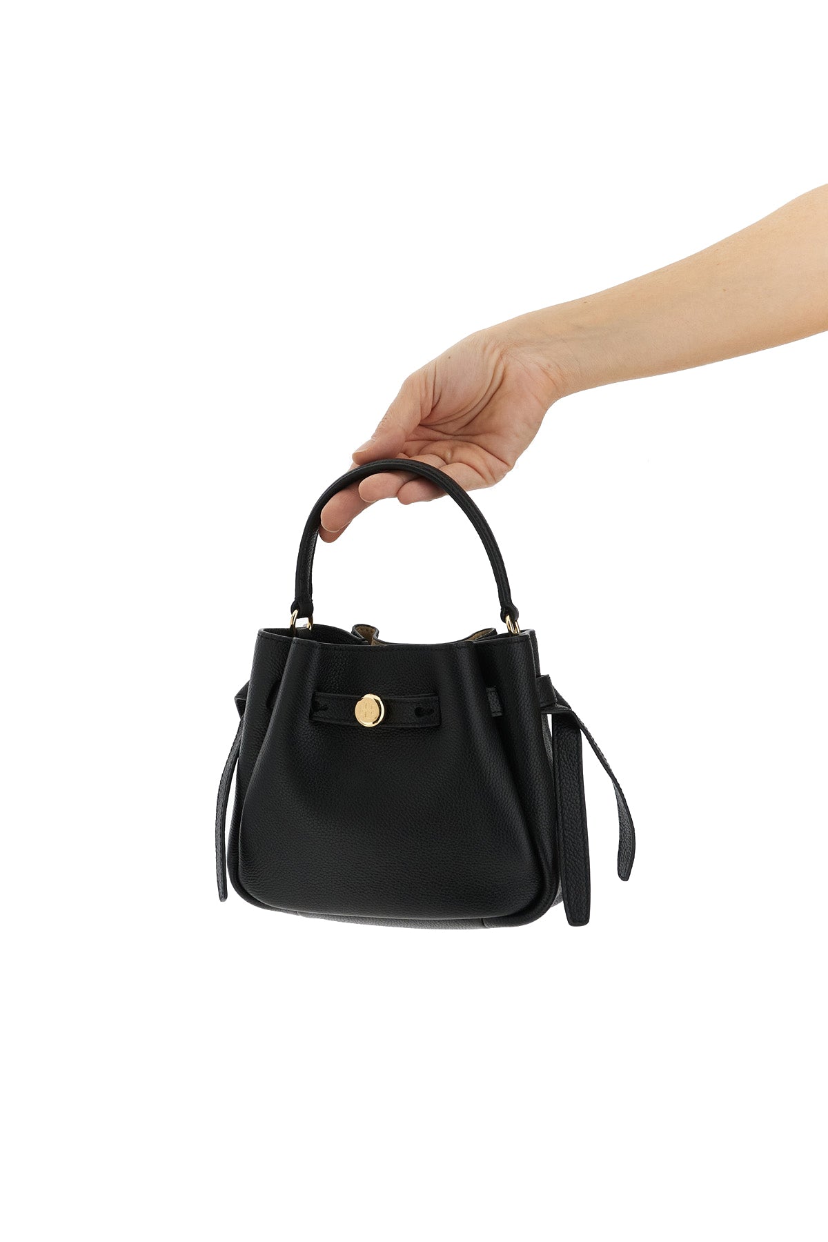 TORY BURCH OS romy bucket bag in fine hammered leather