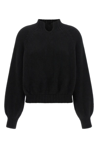 the khaite cain sweater in pure black cashmere embodies a whispered elegance t