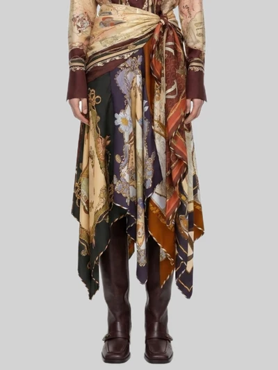 draped midi skirt with valiant scarf