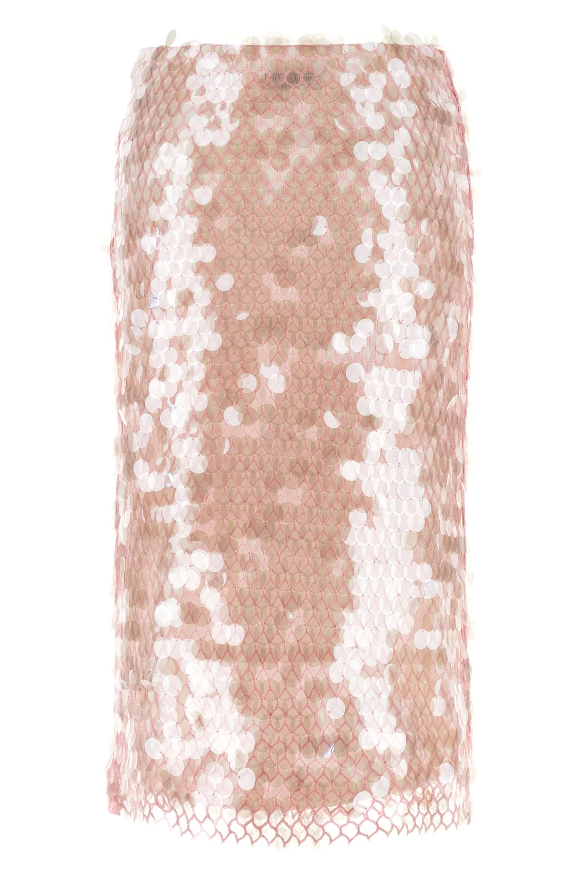 the tory burch skirt redefines the codes of the evening through a complex materi