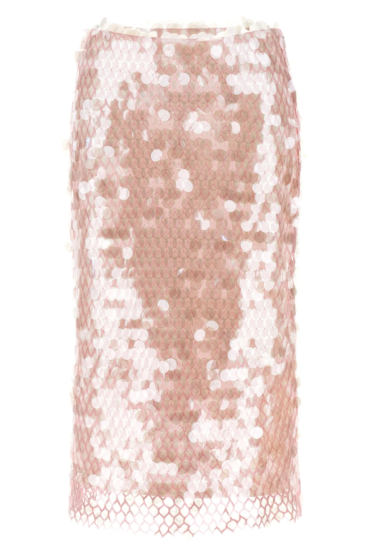 the tory burch skirt redefines the codes of the evening through a complex materi