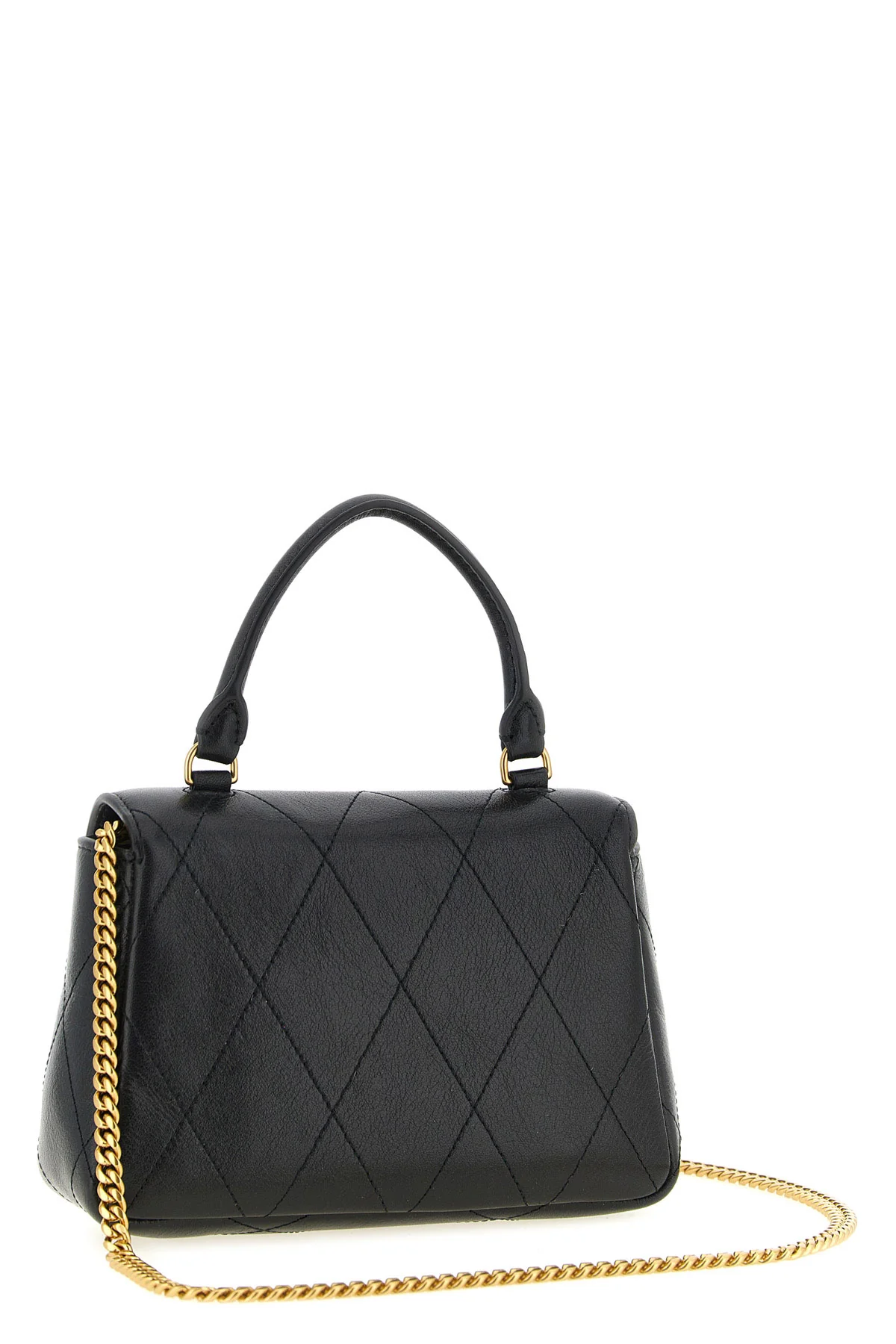 TORY BURCH OS the tory burch charlie quilted top handle chain wallet handbag is made of textur