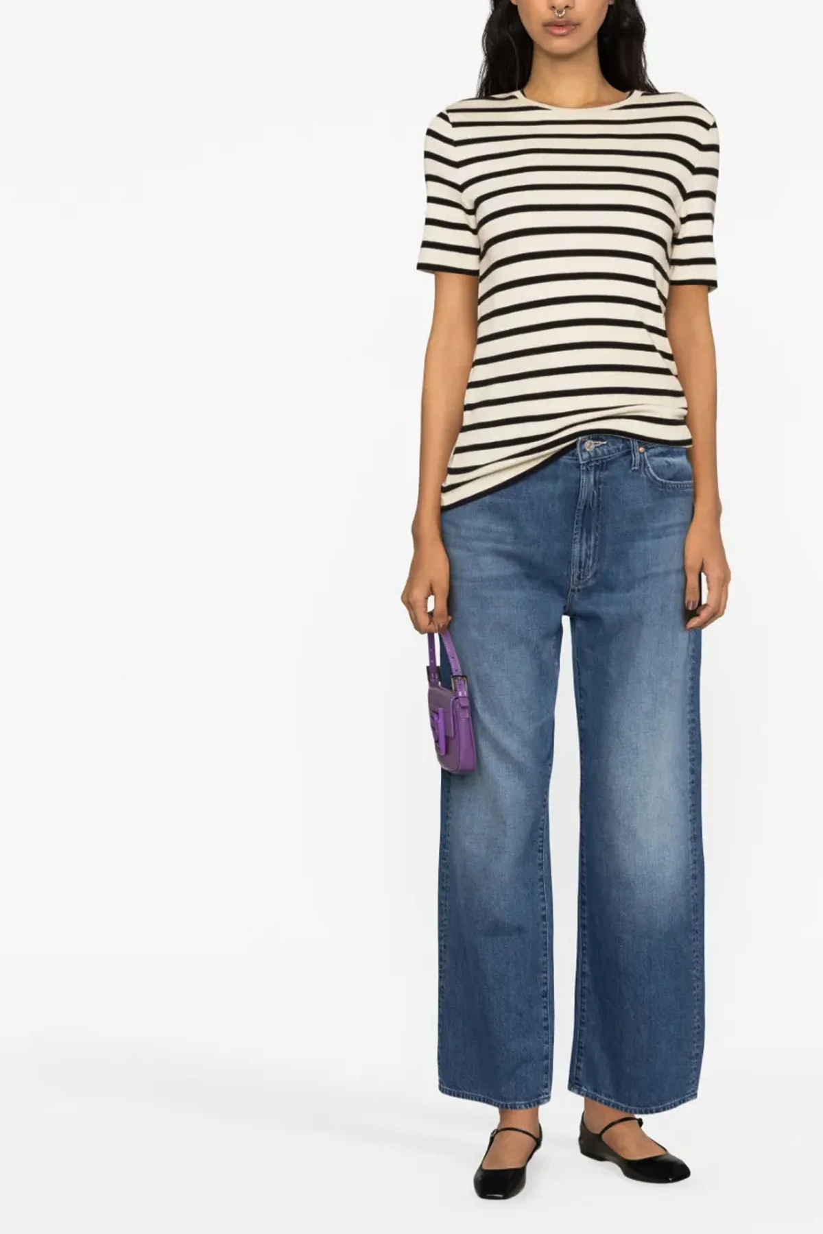 MOTHER 24 the dodger ankle stonewashed cotton denim jeans