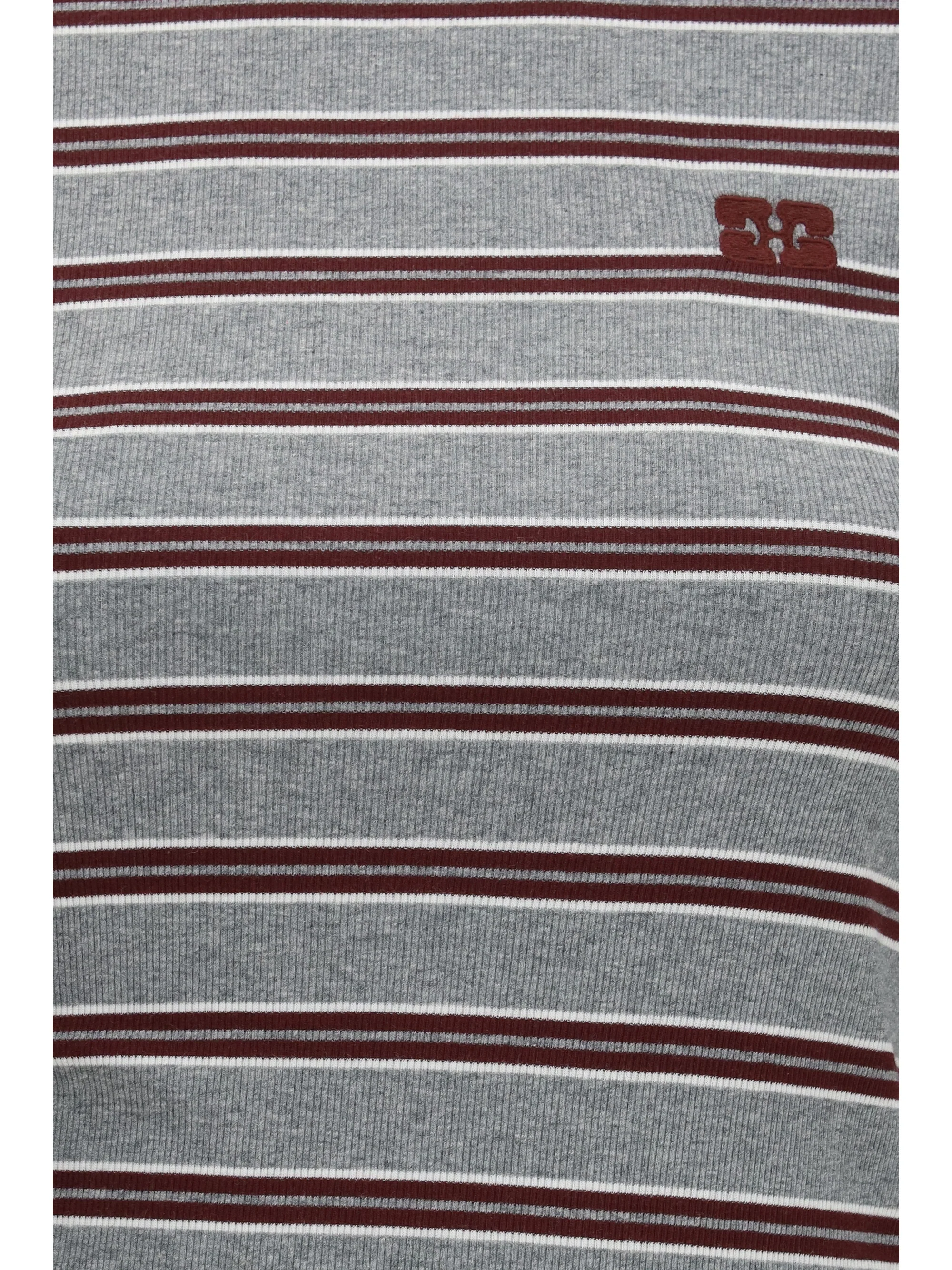 double-sleeve striped cotton t-shirt