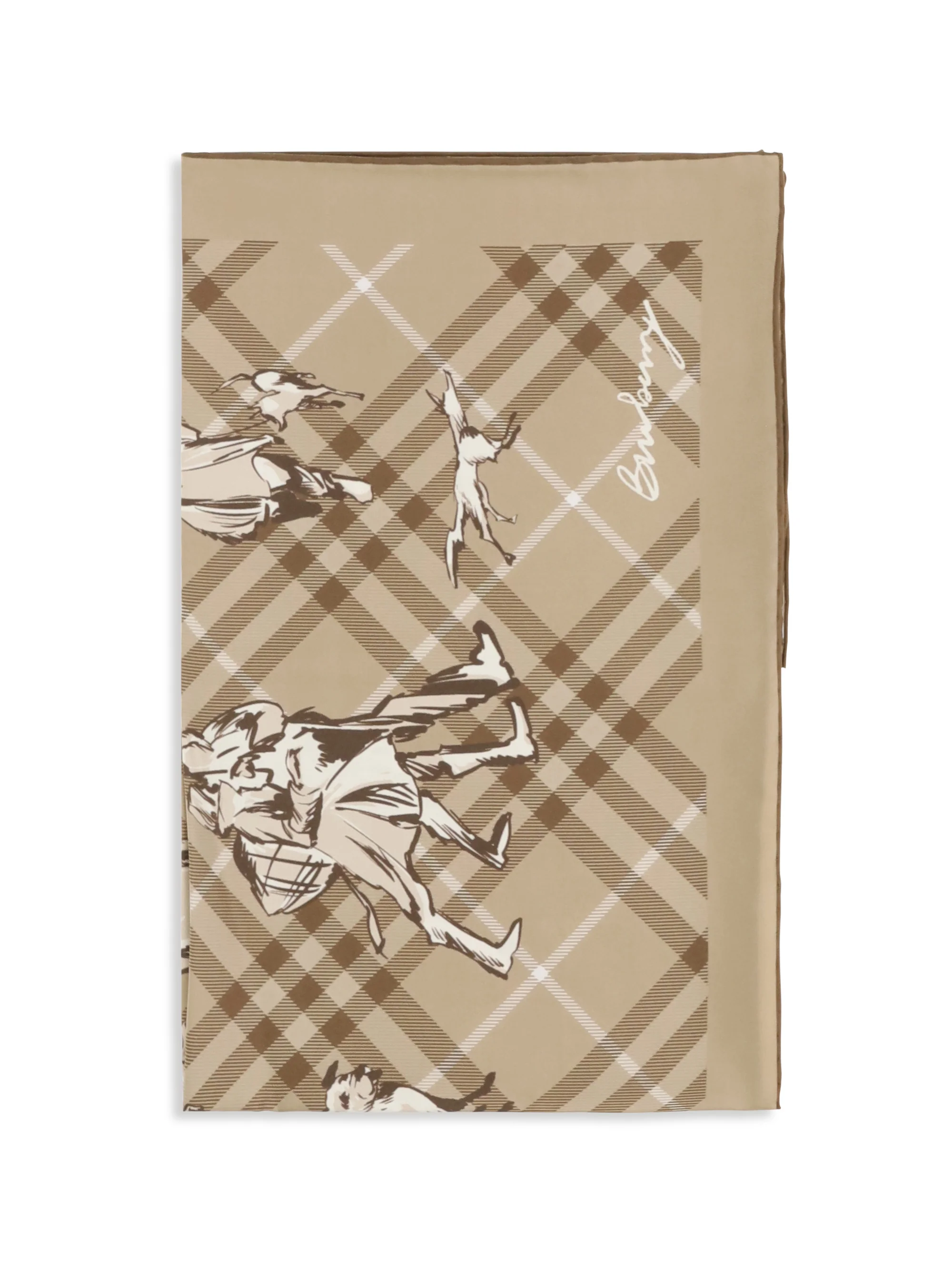 BURBERRY OS check silk twill scarf