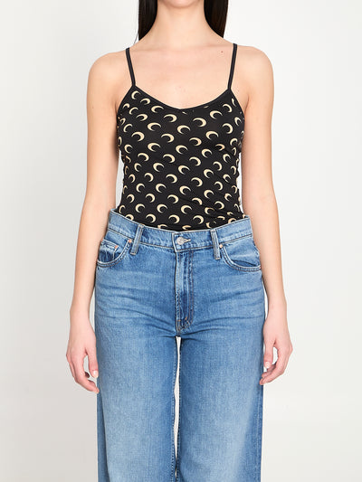 moon printed jersey top