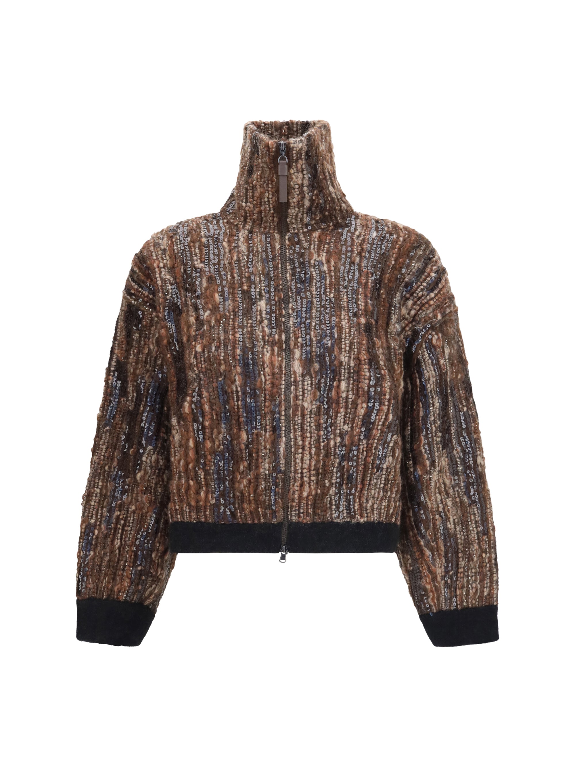 BRUNELLO CUCINELLI M perforated zip cardigan