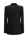 pinstriped double-breasted jacket