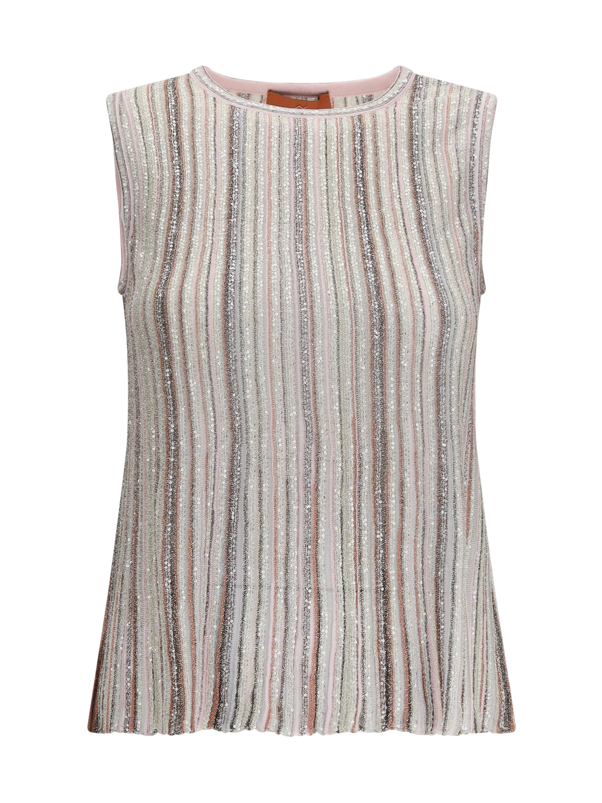 sleeveless ribbed sequin top