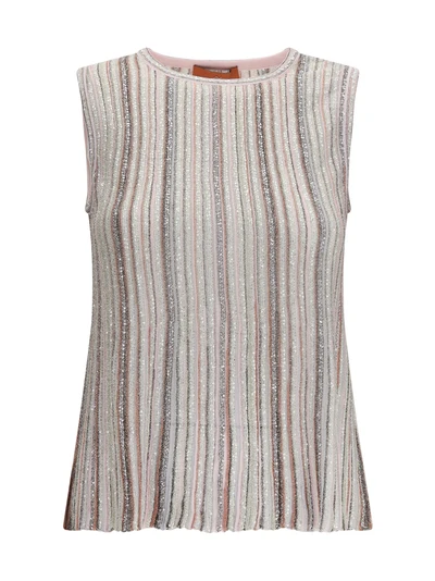 sleeveless ribbed sequin top