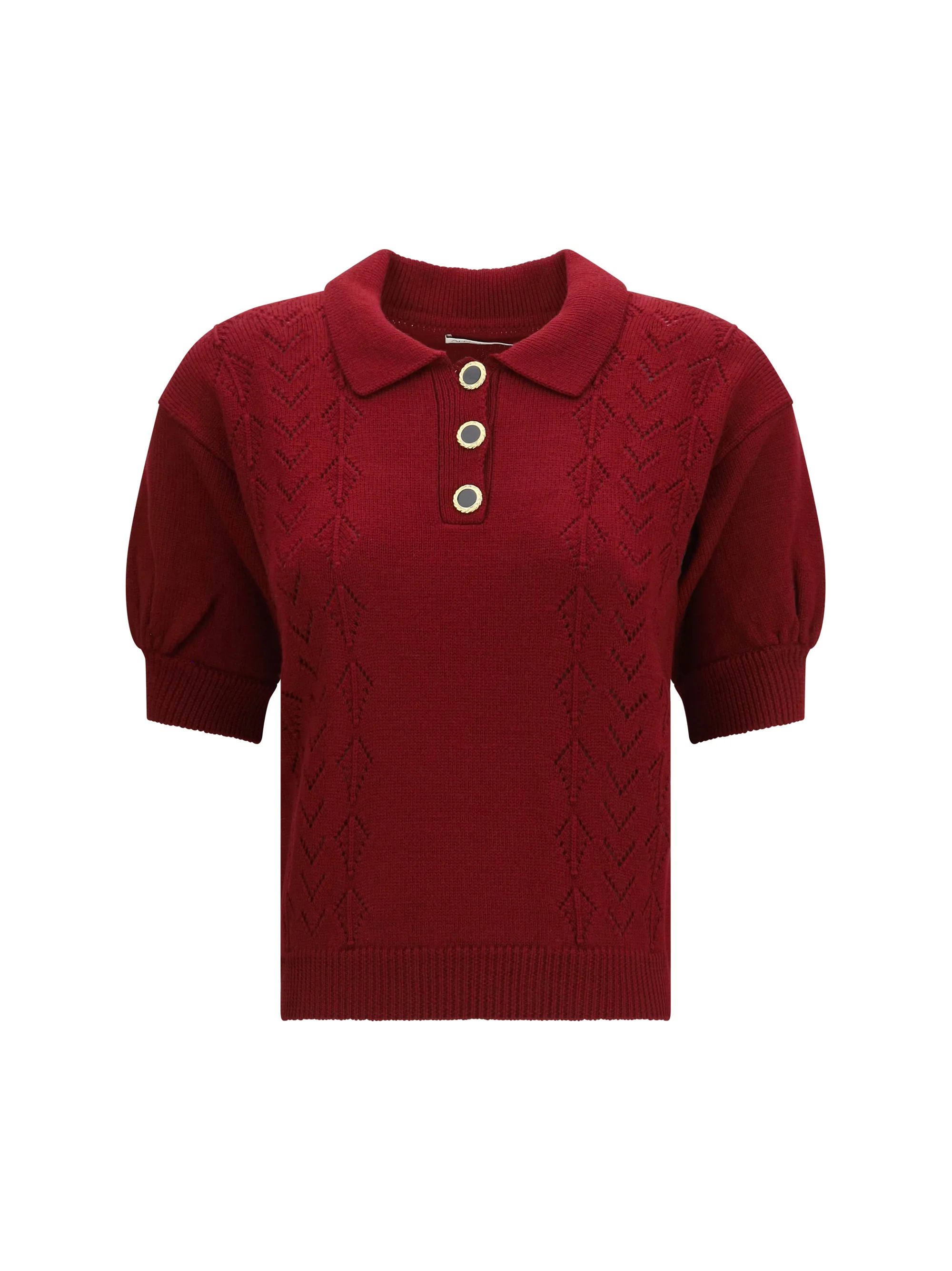 ALESSANDRA RICH 40 merino wool polo shirt with buttons