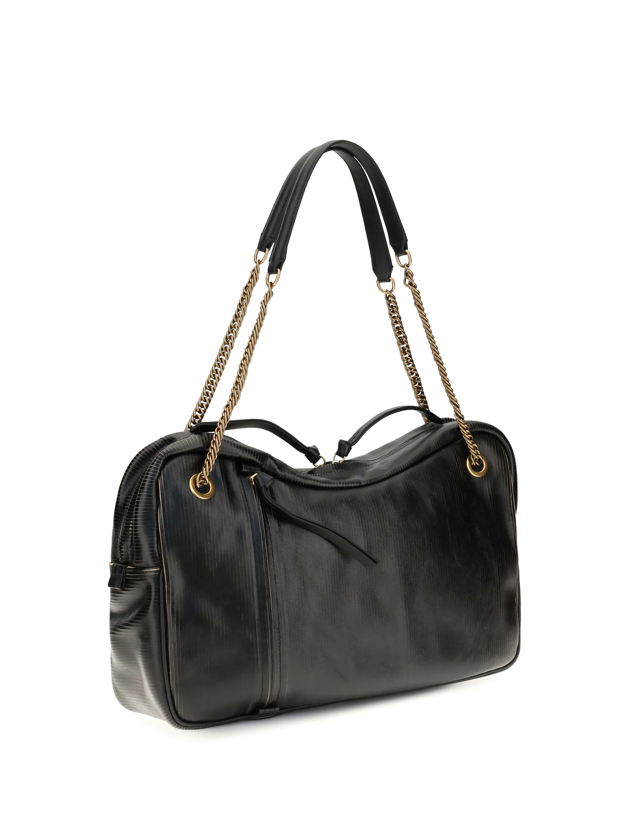 large dolce textured leather shoulder bag