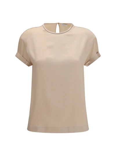 silk blouse with monili chain
