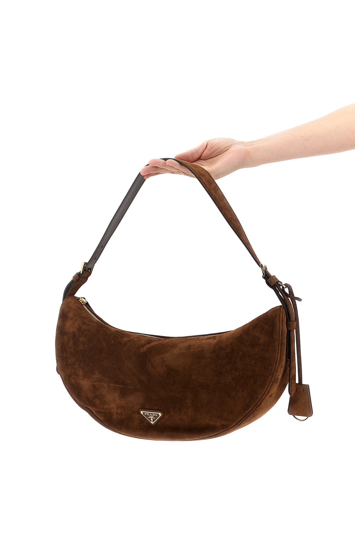 PRADA OS prada demi-lune large suede shoulder bag